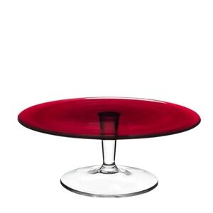 Ruby Red handmade Glass Pedestal Cake Stand dessert tray